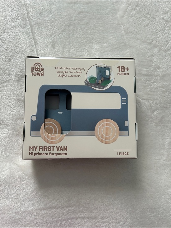 Little Town Other - Blue Wooden Toy Van for Kids